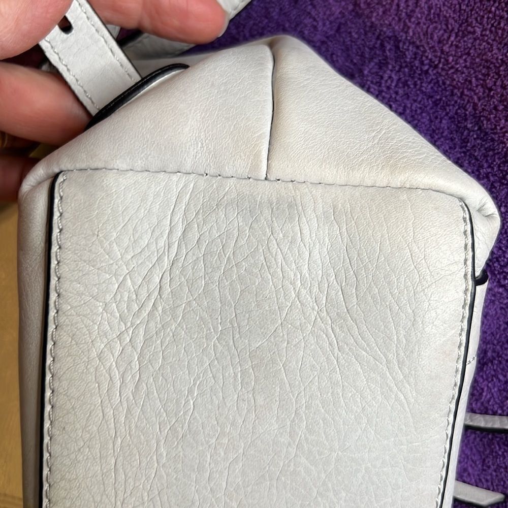 Botkier backpack white leather silver colored studs lots of zippered pockets EUC - Picture 15 of 16
